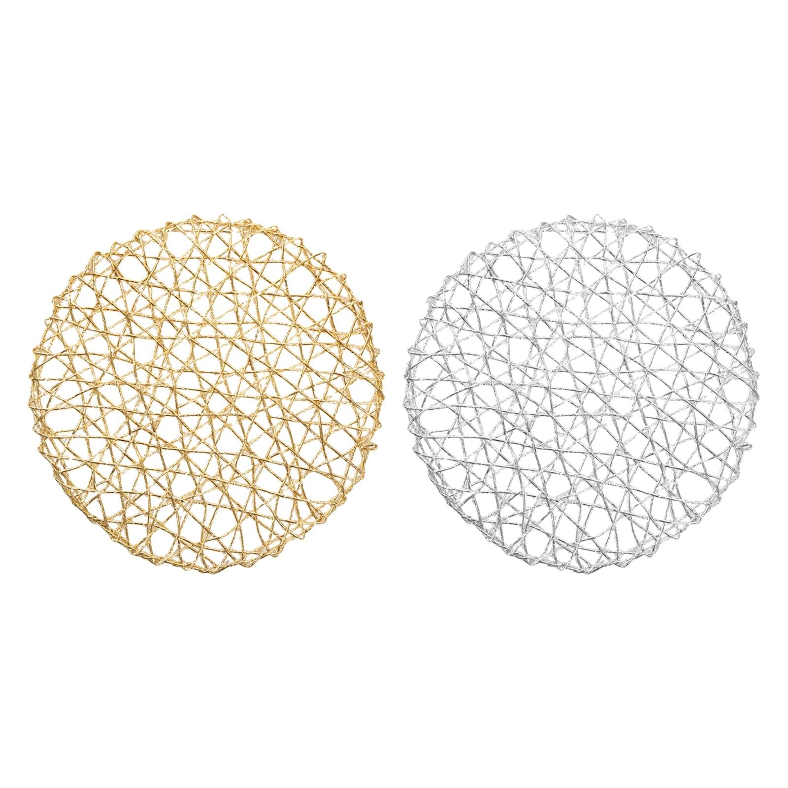 Round Placemats Tableware Utensil Stain Resistant for Dining Table Gold