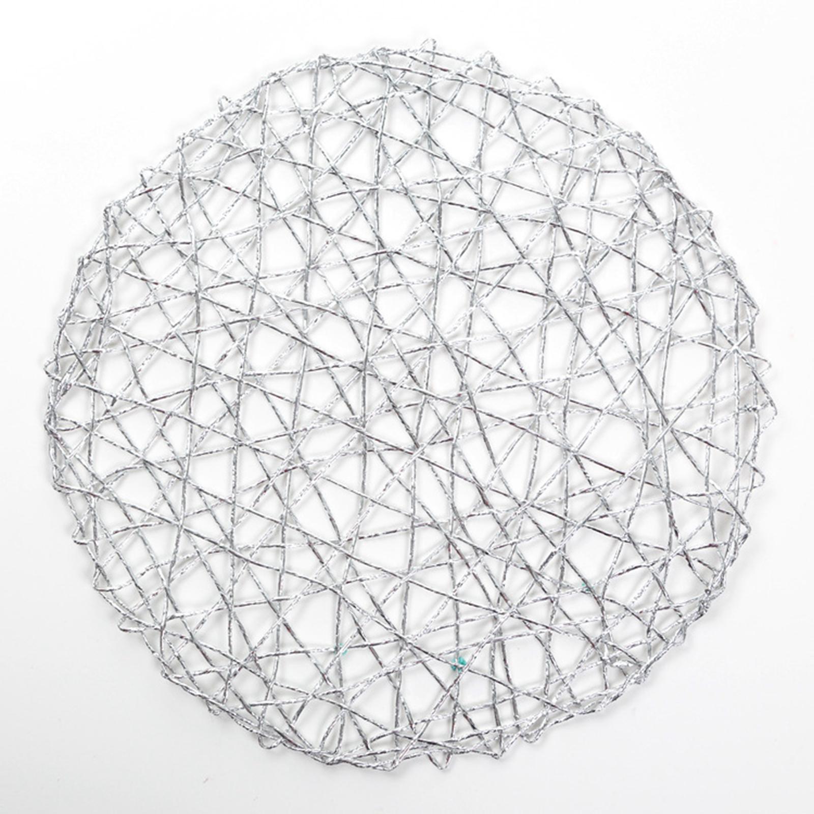 Round Placemats Tableware Utensil Stain Resistant for Dining Table Silver