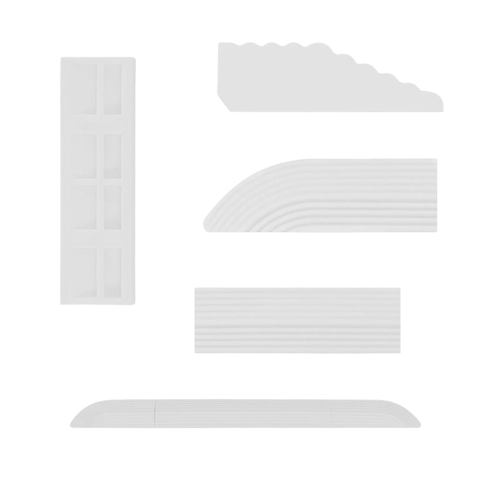 Set of 5 Household Threshold Bars Step Ramp for Robot Vacuum Cleaner White