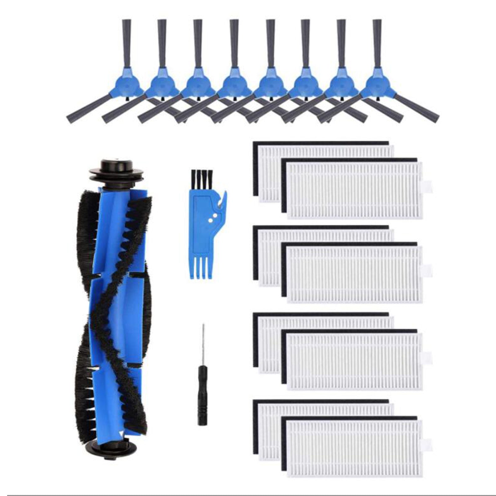 19Pcs Main Brush Flitter Parts Robot Vacuum Cleaner Parts for Robovac 30