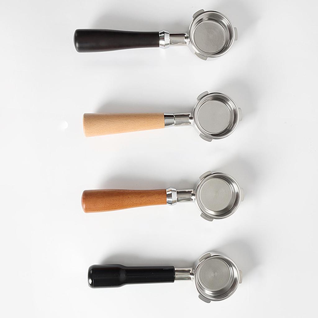 Bottomless Naked Portafilter Coffee Espresso Handle for Coffee Machine Wooden Handle A