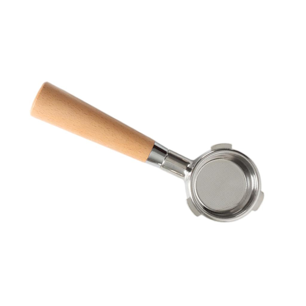 Bottomless Naked Portafilter Coffee Espresso Handle for Coffee Machine Wooden Handle A