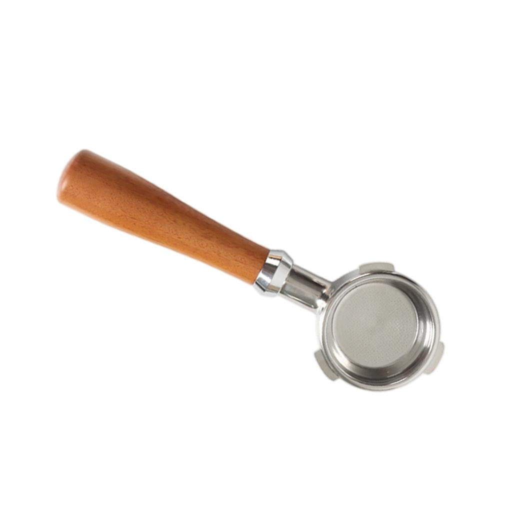 Bottomless Naked Portafilter Coffee Espresso Handle for Coffee Machine Wooden Handle B