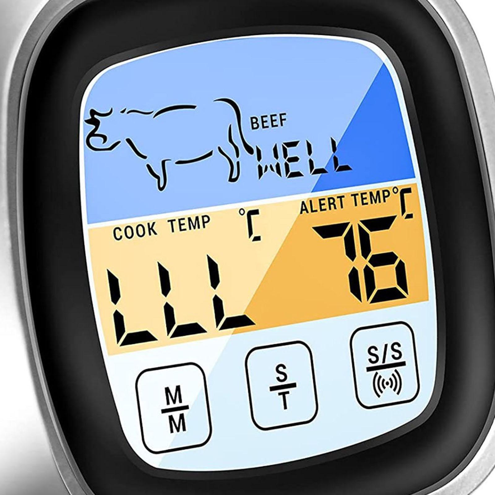 Waterproof Kitchen Thermometer with Probe and Timer LCD Backlight for Beef