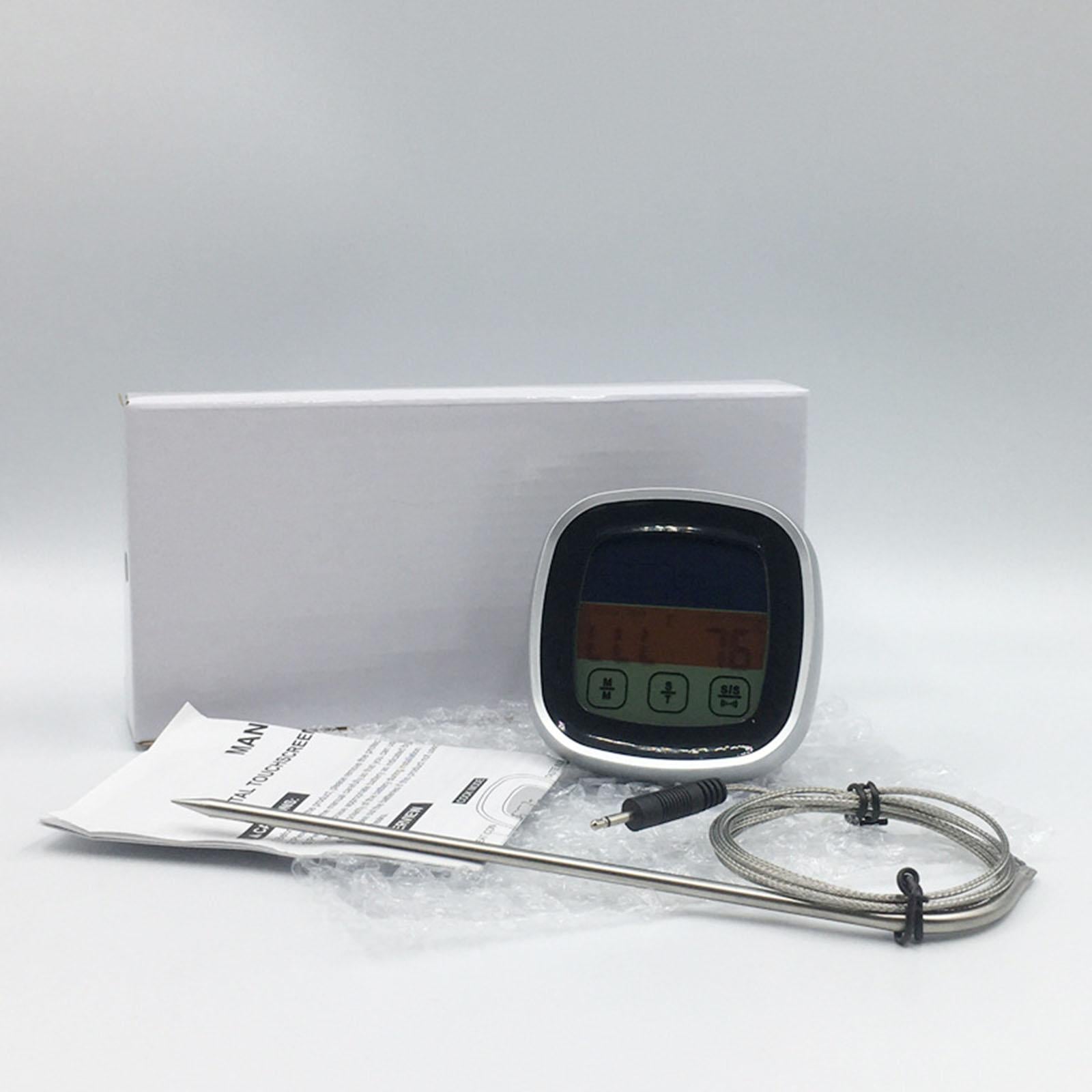 Waterproof Kitchen Thermometer with Probe and Timer LCD Backlight for Beef