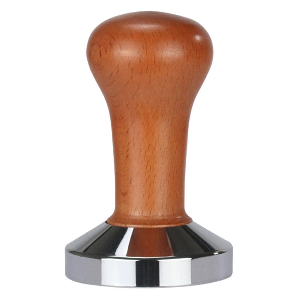 Espresso Coffee Tamper Calibrated Tamper Wood Handle for Press Coffee Powder 58mm