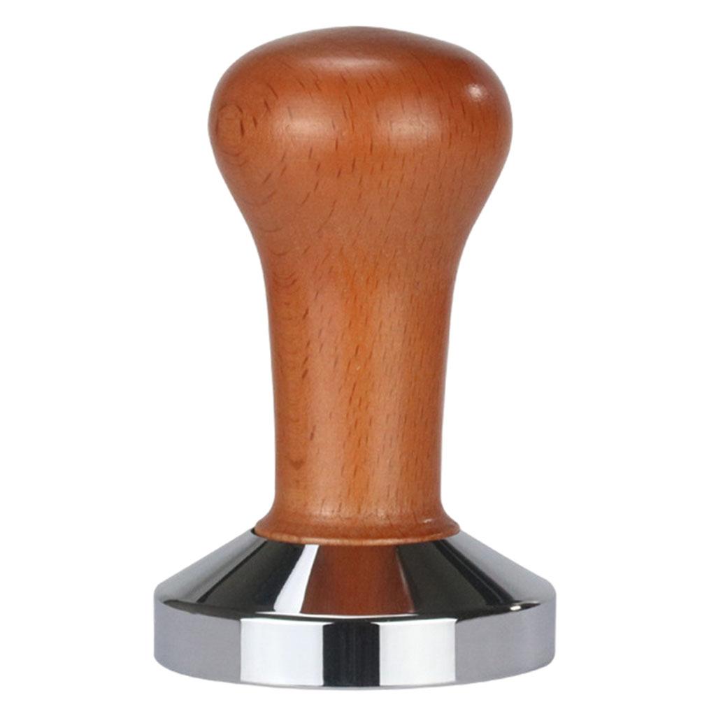 Espresso Coffee Tamper Calibrated Tamper Wood Handle for Press Coffee Powder 58mm