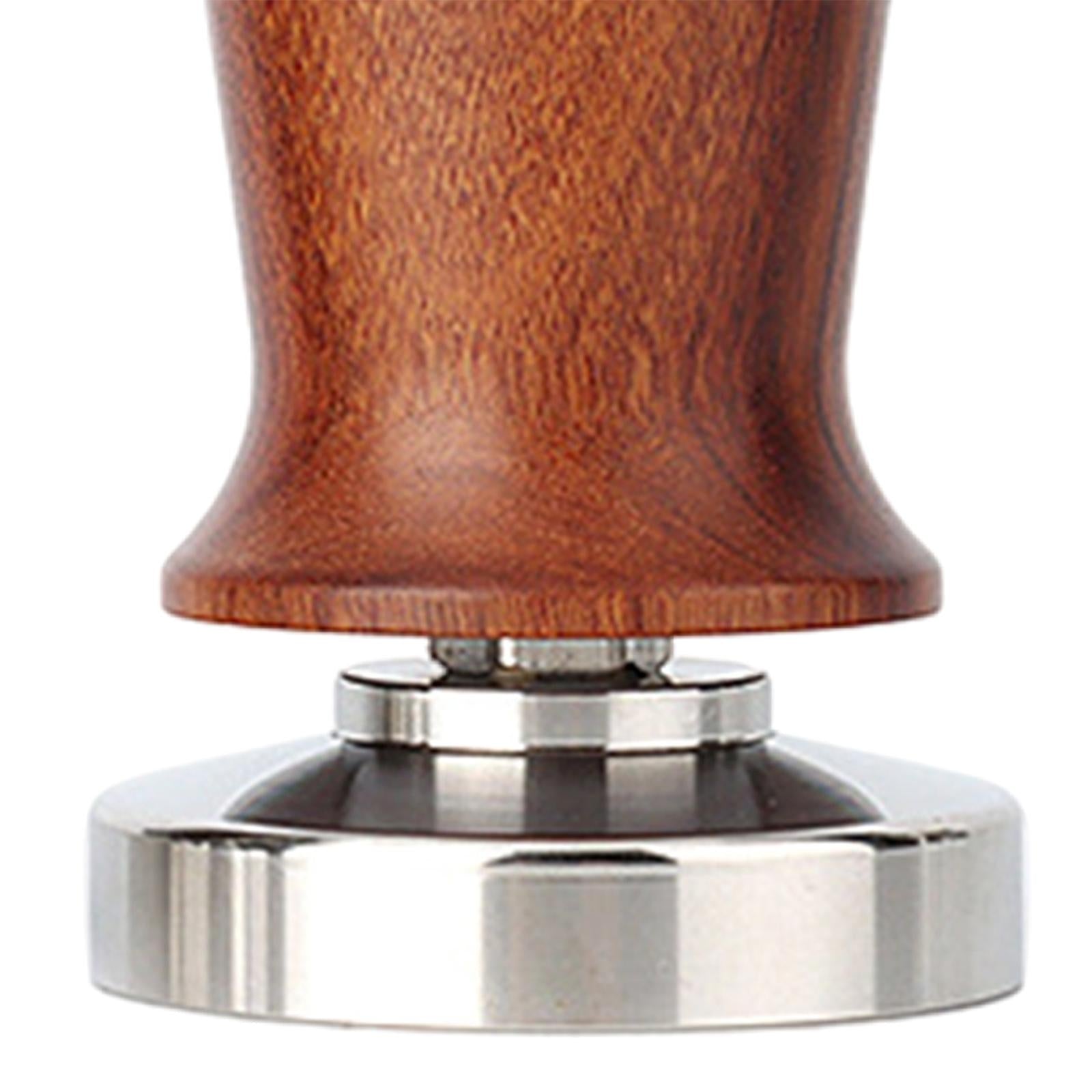 Solid Wood Coffee Tampers Espresso Barista Tools Powder Distribution 53MM Brown