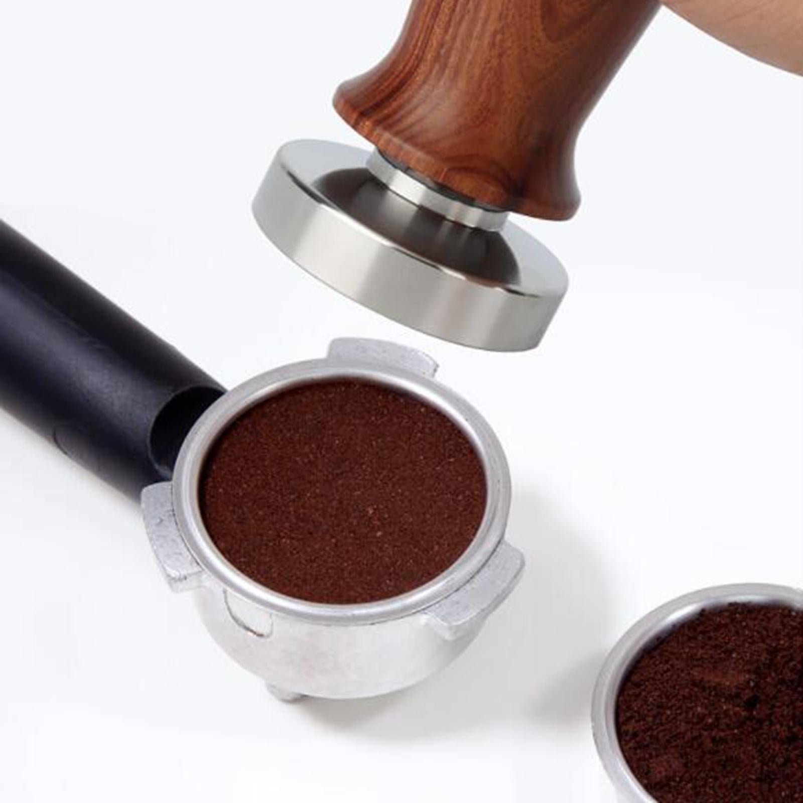 Solid Wood Coffee Tampers Espresso Barista Tools Powder Distribution 53MM Brown