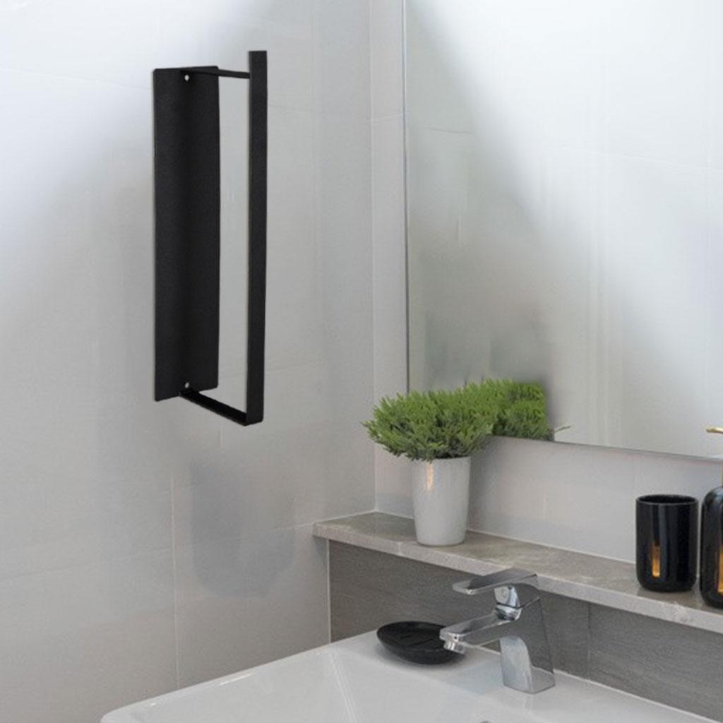 Iron Magnetic Towel Racks Bathroom Storage Organizer for Bathroom Black