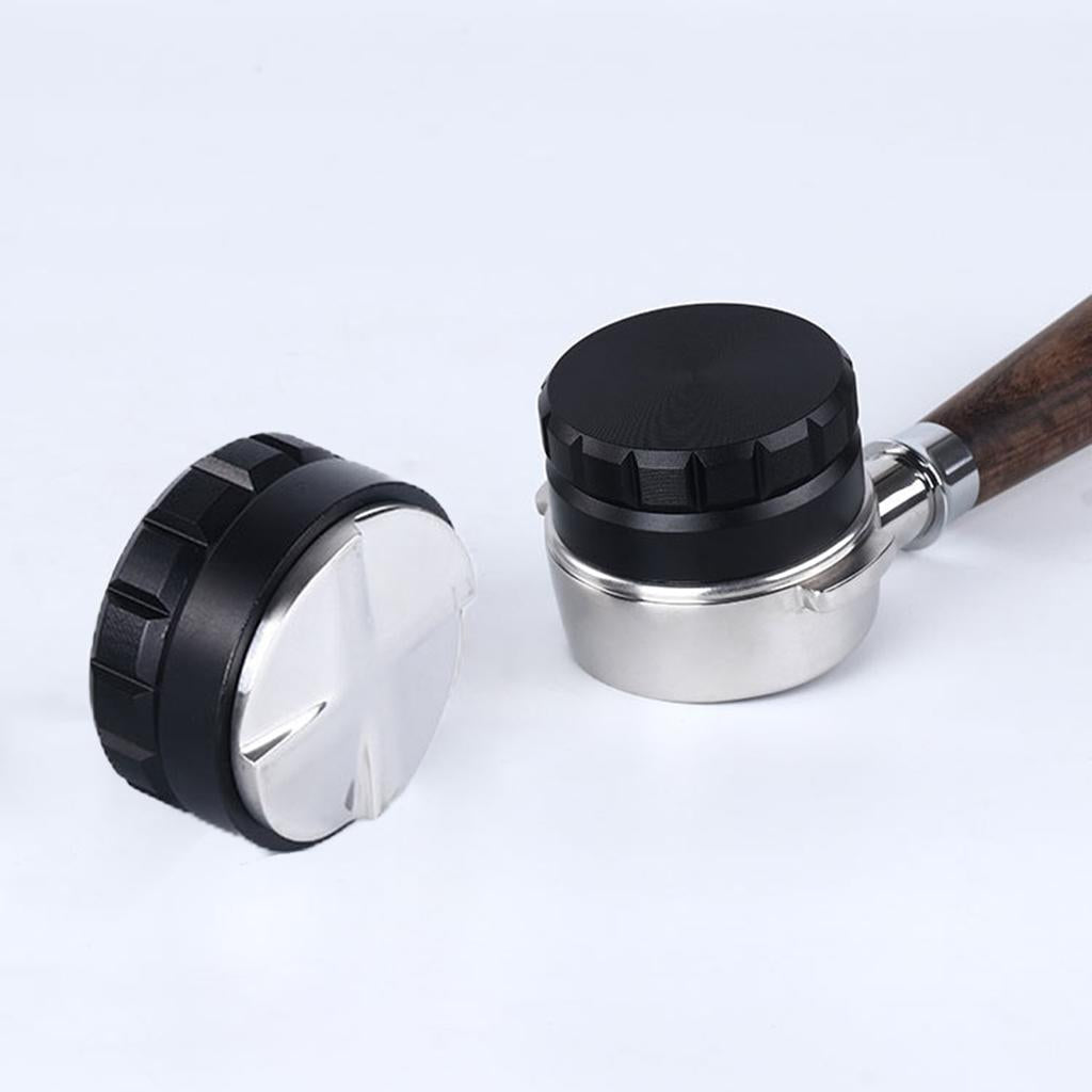 58mm Coffee Tamper Filter Anti-Slip Handle Height Adjustable for Portafilter Black