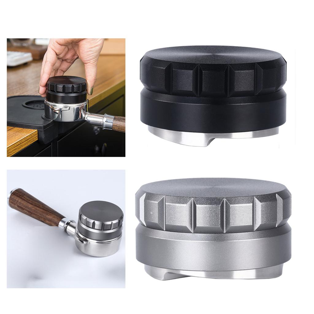 58mm Coffee Tamper Filter Anti-Slip Handle Height Adjustable for Portafilter Black