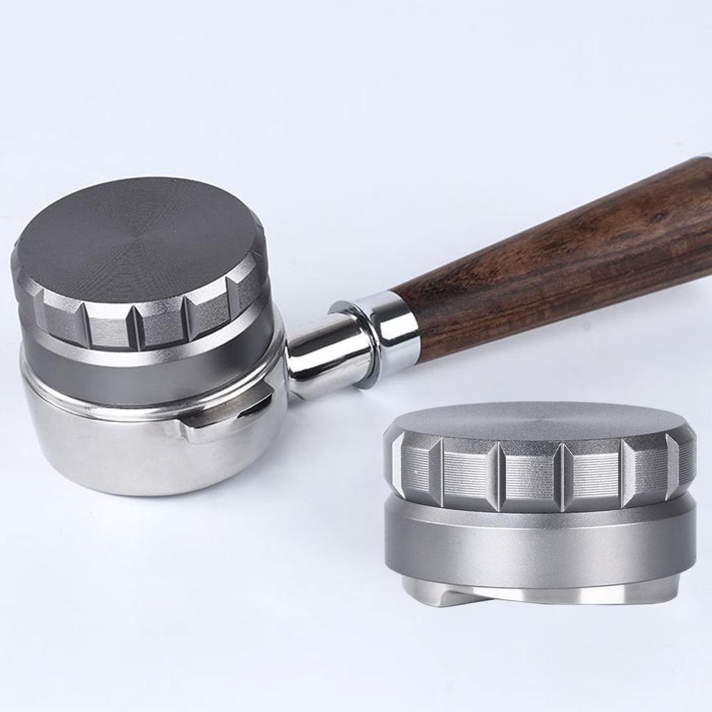 58mm Coffee Tamper Filter Anti-Slip Handle Height Adjustable for Portafilter Grey