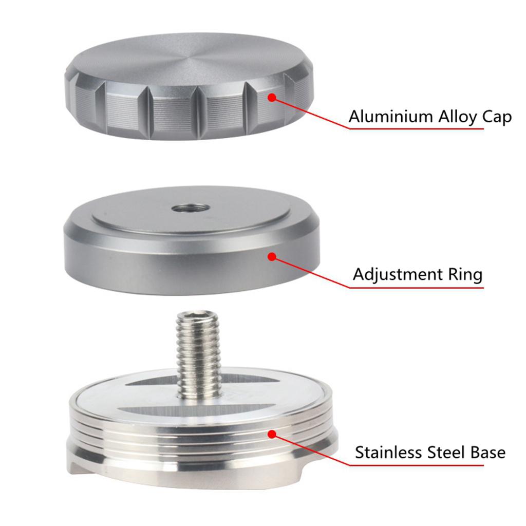 58mm Coffee Tamper Filter Anti-Slip Handle Height Adjustable for Portafilter Grey