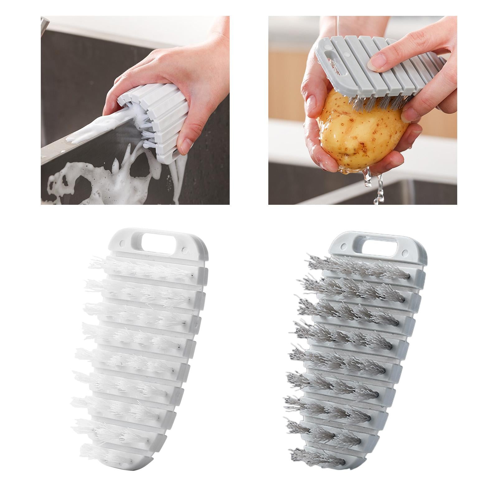 Fruit Vegetable Brush Tile Grout Cleaner Dish Brush Kitchen Tools White