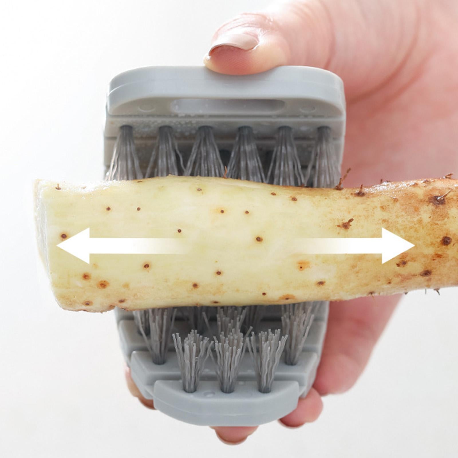 Fruit Vegetable Brush Tile Grout Cleaner Dish Brush Kitchen Tools Gray