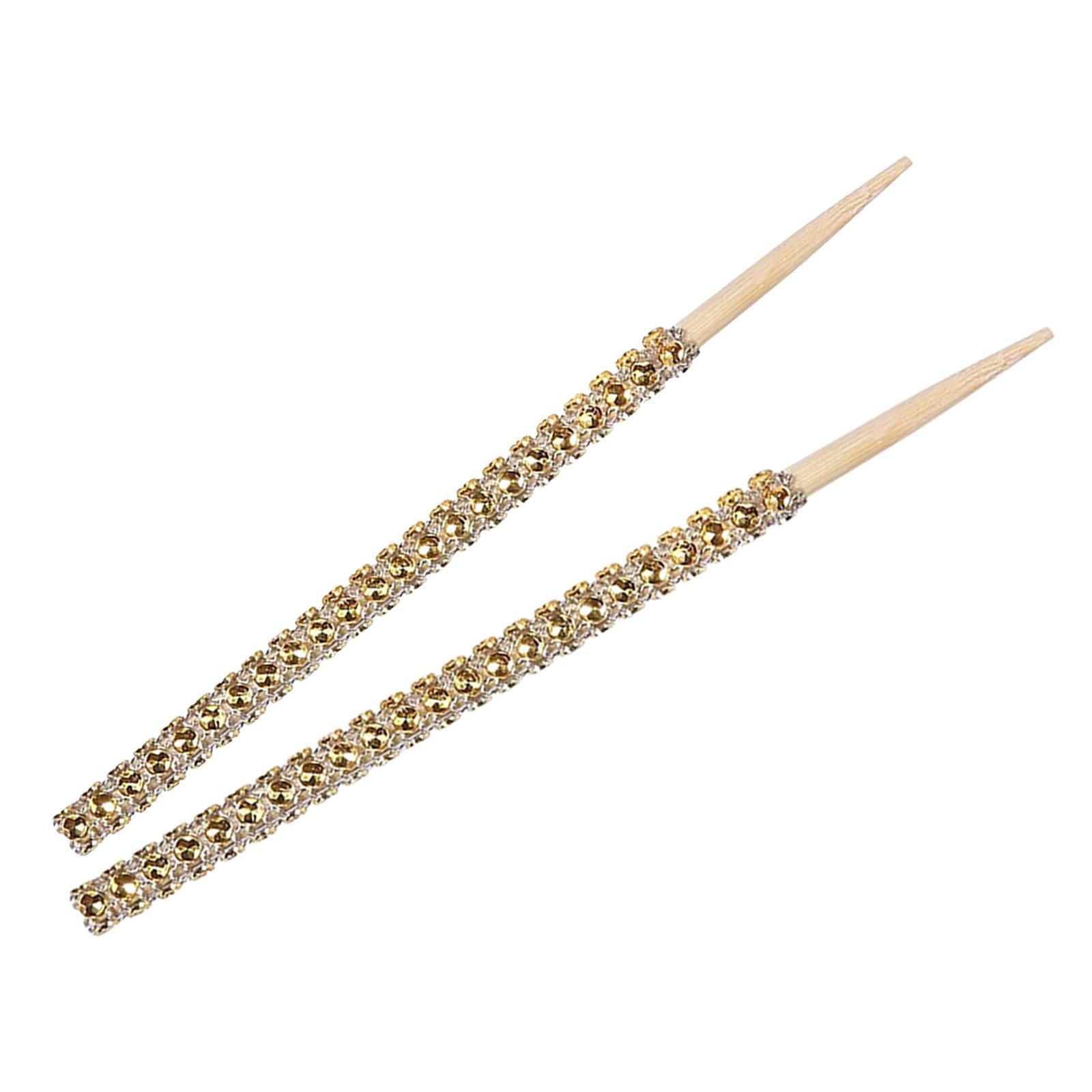 Bling Candy Apple Sticks 15cm Food Picks for Buffet Barbecue Candy Making gold
