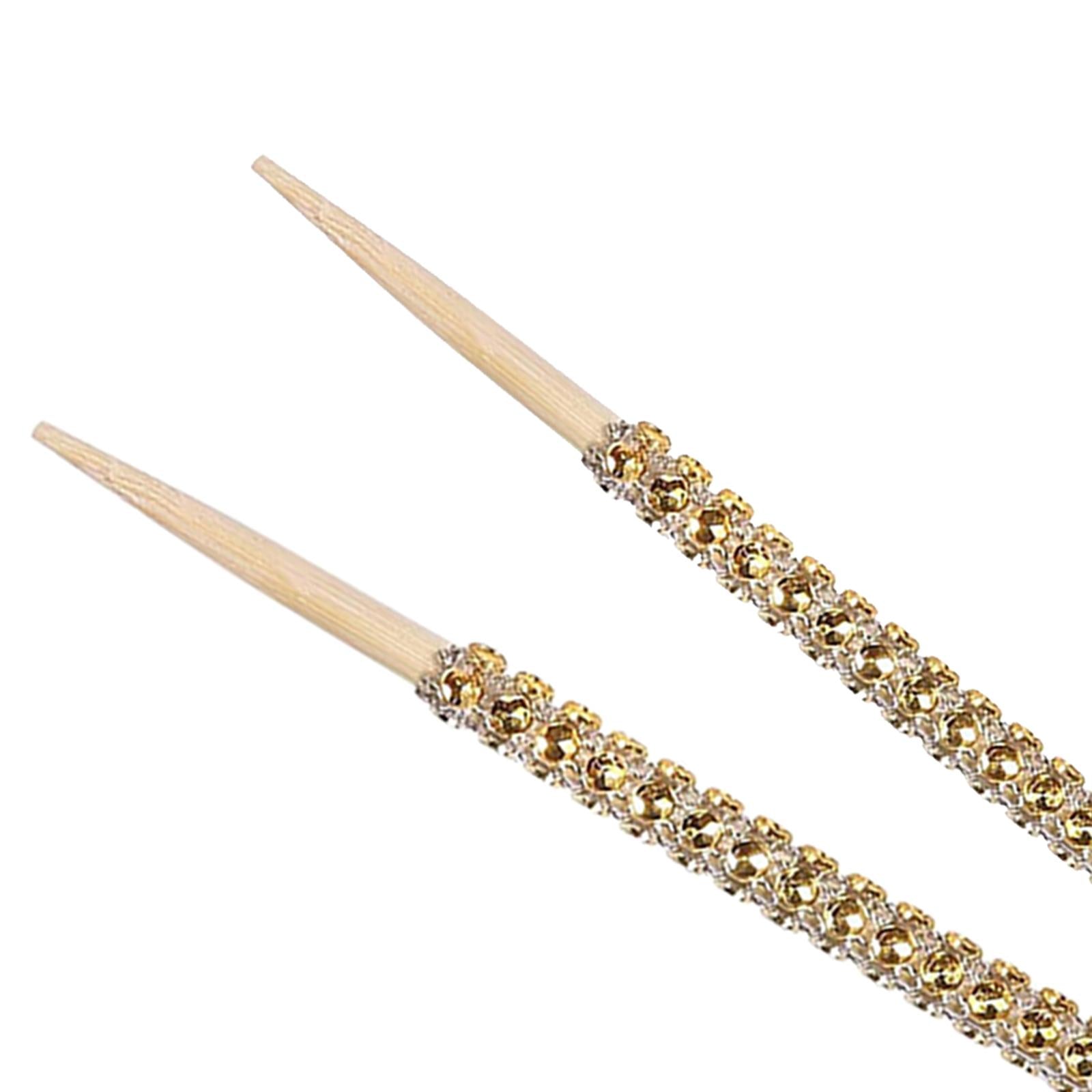 Bling Candy Apple Sticks 15cm Food Picks for Buffet Barbecue Candy Making gold