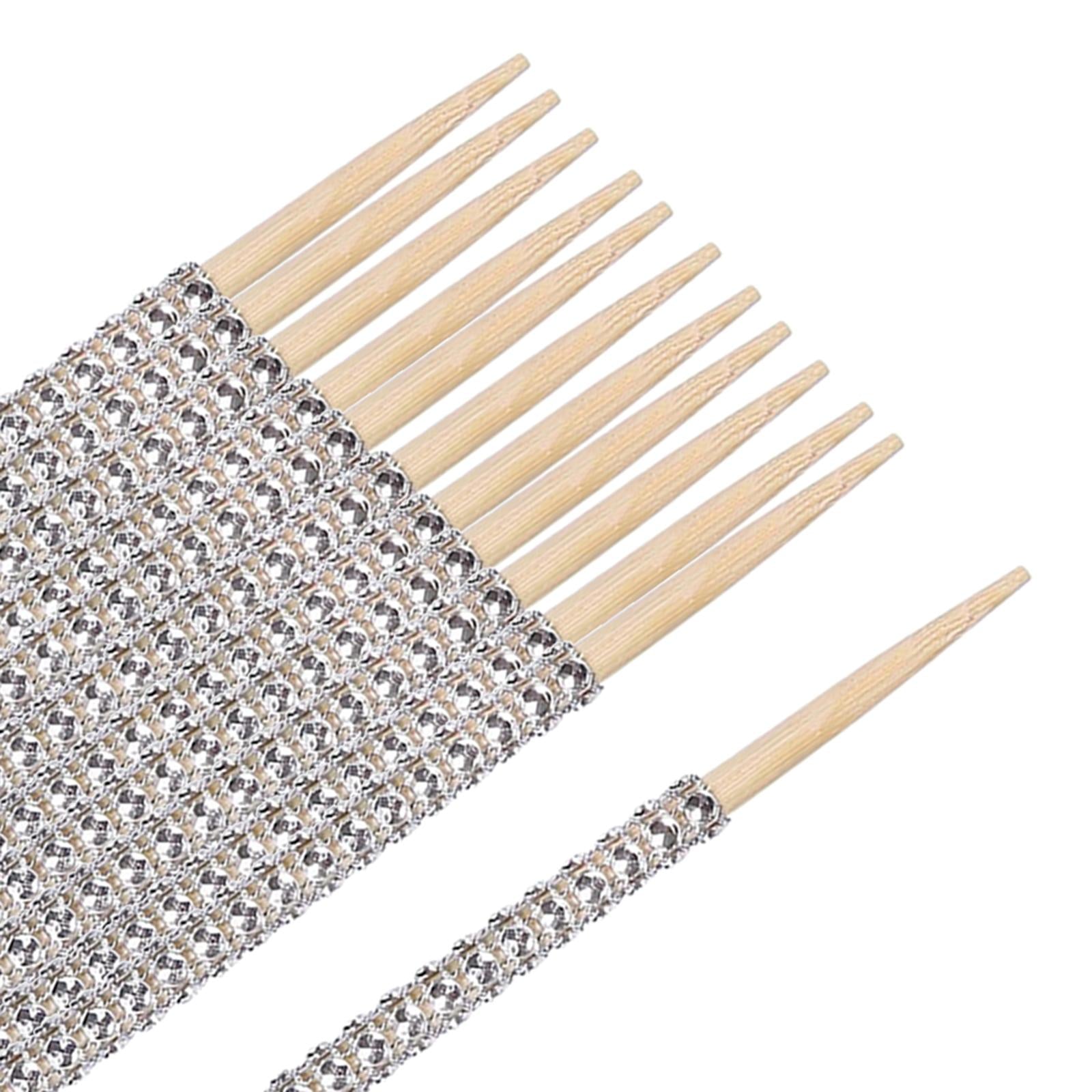 Bling Candy Apple Sticks 15cm Food Picks for Buffet Barbecue Candy Making silver