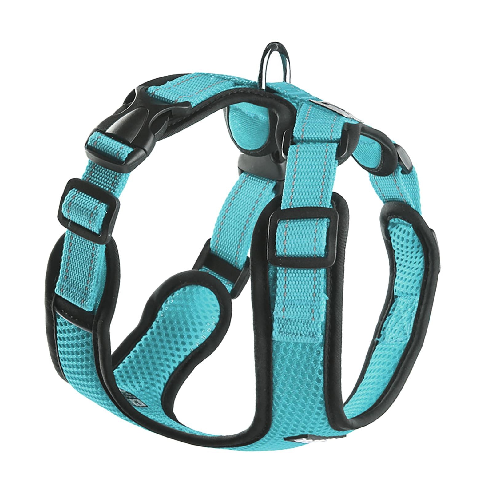 Reflective Dog Harness No Pull Vest Rope for Running Outdoor Lead Walking Blue L