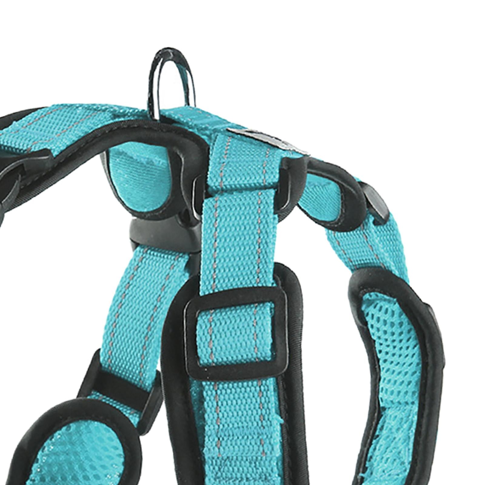 Reflective Dog Harness No Pull Vest Rope for Running Outdoor Lead Walking Blue XL