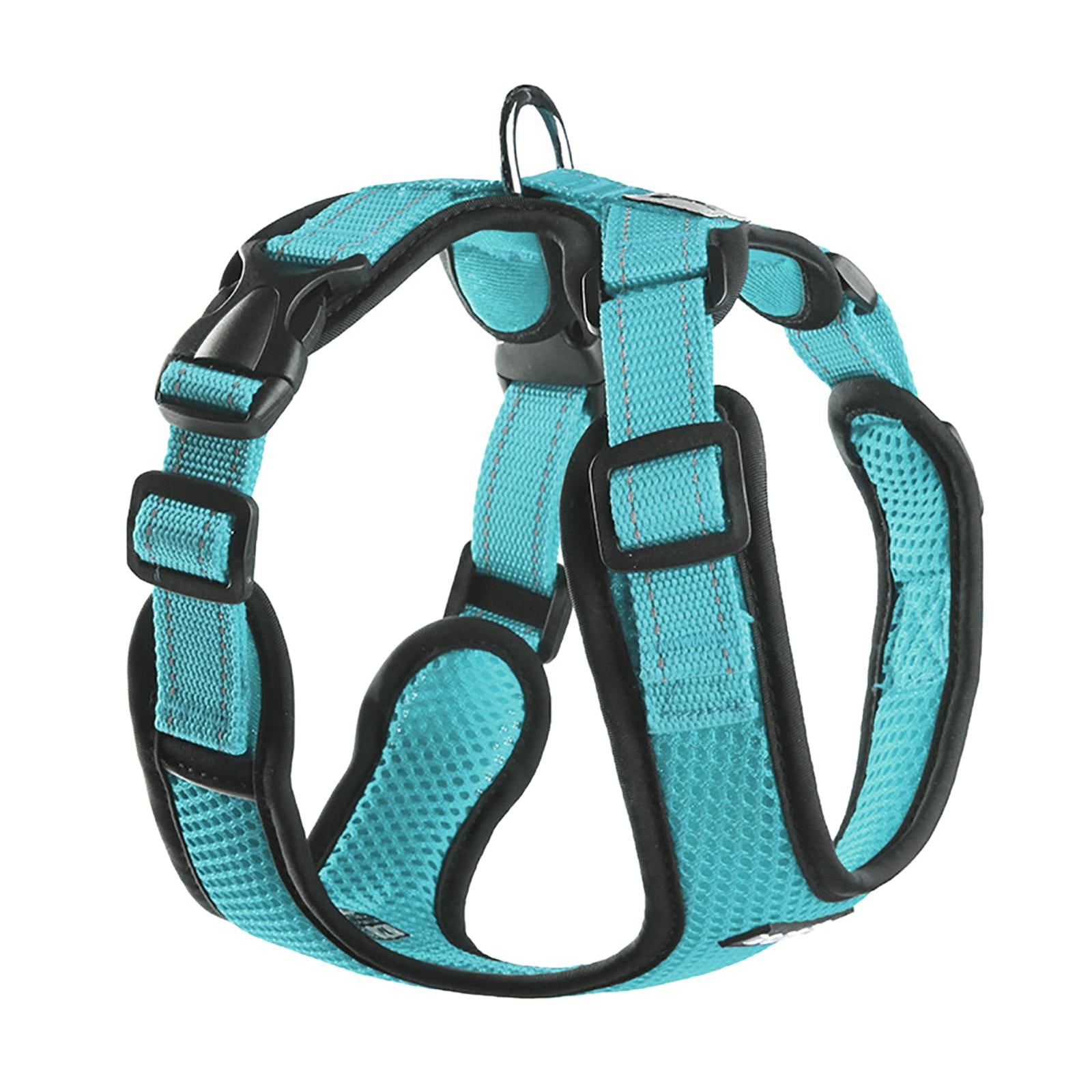 Reflective Dog Harness No Pull Vest Rope for Running Outdoor Lead Walking Blue XL