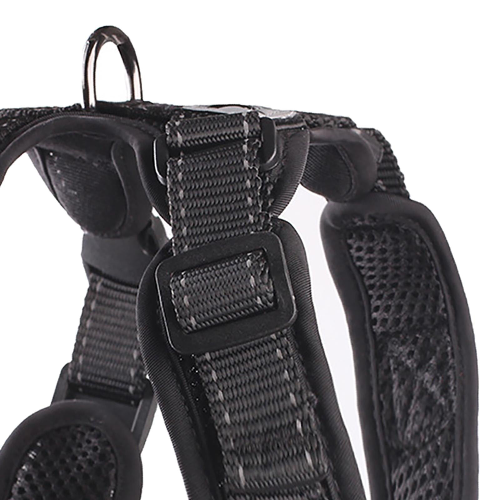 Reflective Dog Harness No Pull Vest Rope for Running Outdoor Lead Walking Black L