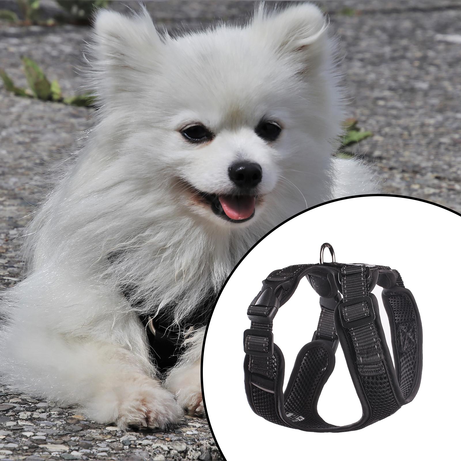 Reflective Dog Harness No Pull Vest Rope for Running Outdoor Lead Walking Black L