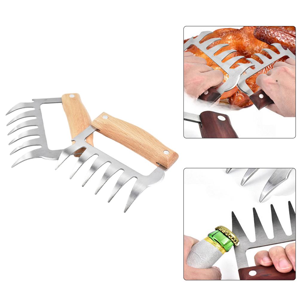 2x Meat Claws Meat Shredder Claws for Grilling Meats Chicken Wood