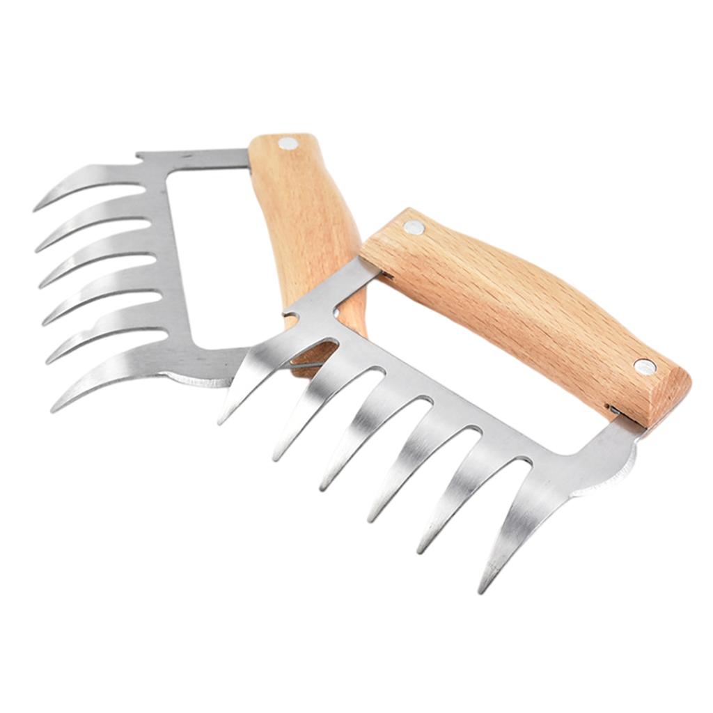 2x Meat Claws Meat Shredder Claws for Grilling Meats Chicken Wood