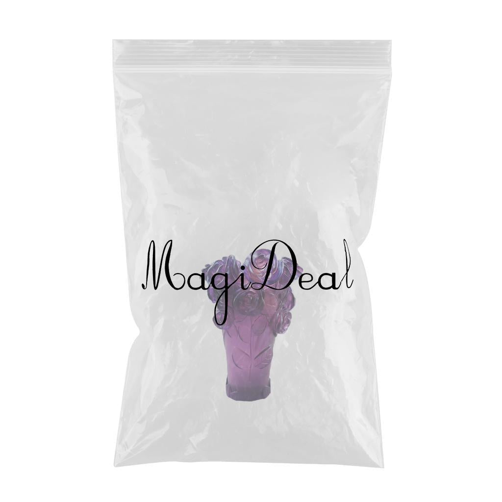 Crystal Vase Decorative Arrangement Elegant Handmade Artistic for Tabletop Purple