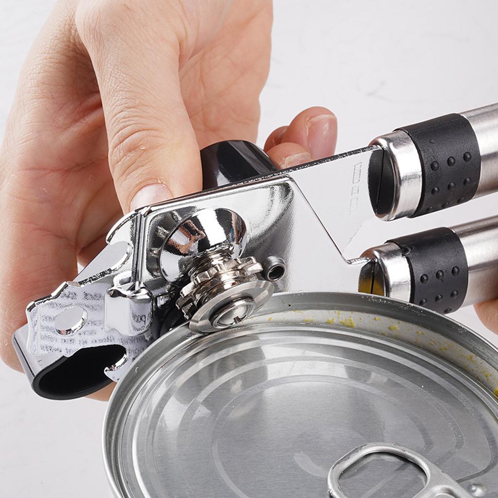 Stainless Steel Can Opener Bottle Opener Side Cut for Beer Jar Seniors black