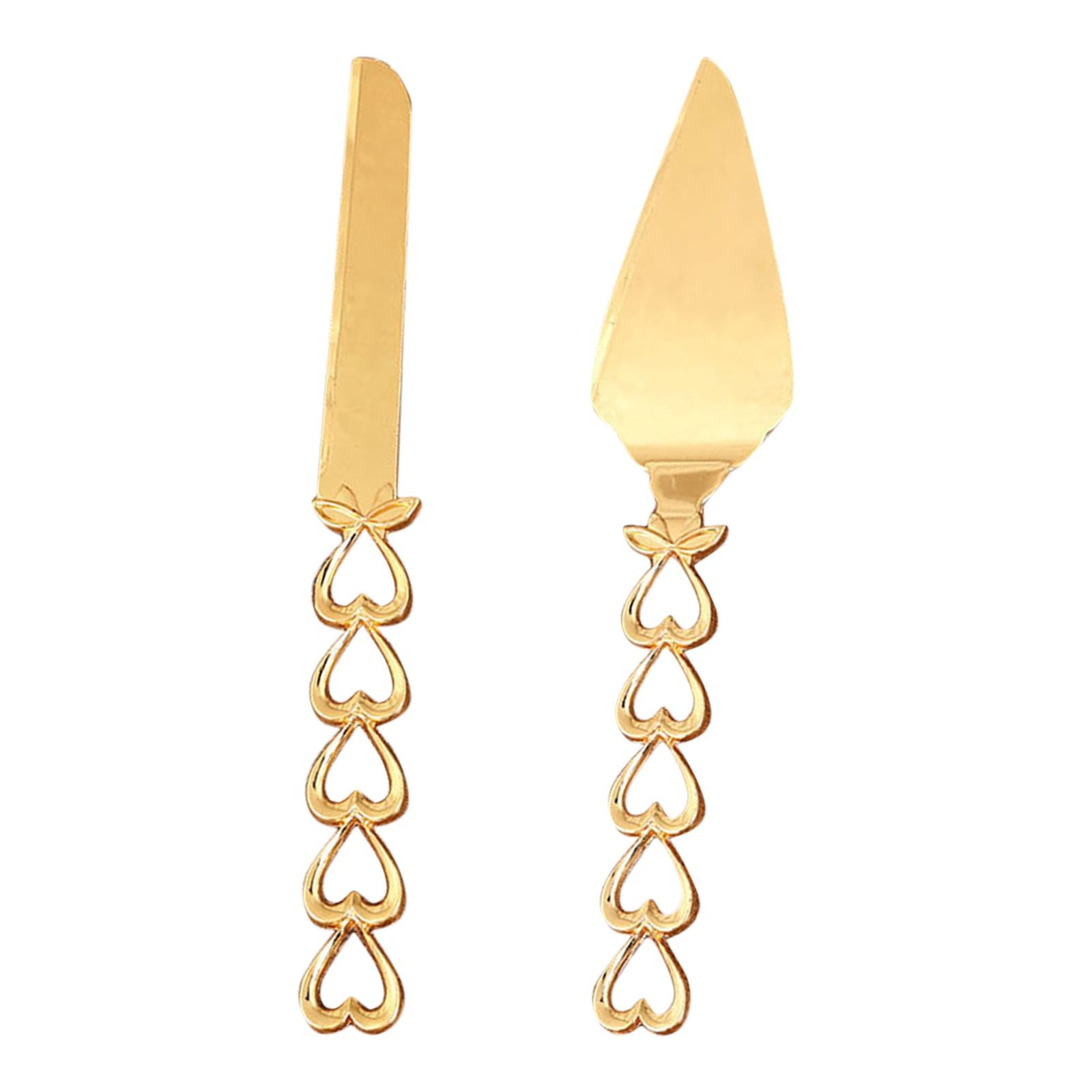 2Pcs Zinc Alloy Cake Shovel Butter Knives for Events Wedding Party Supplies D