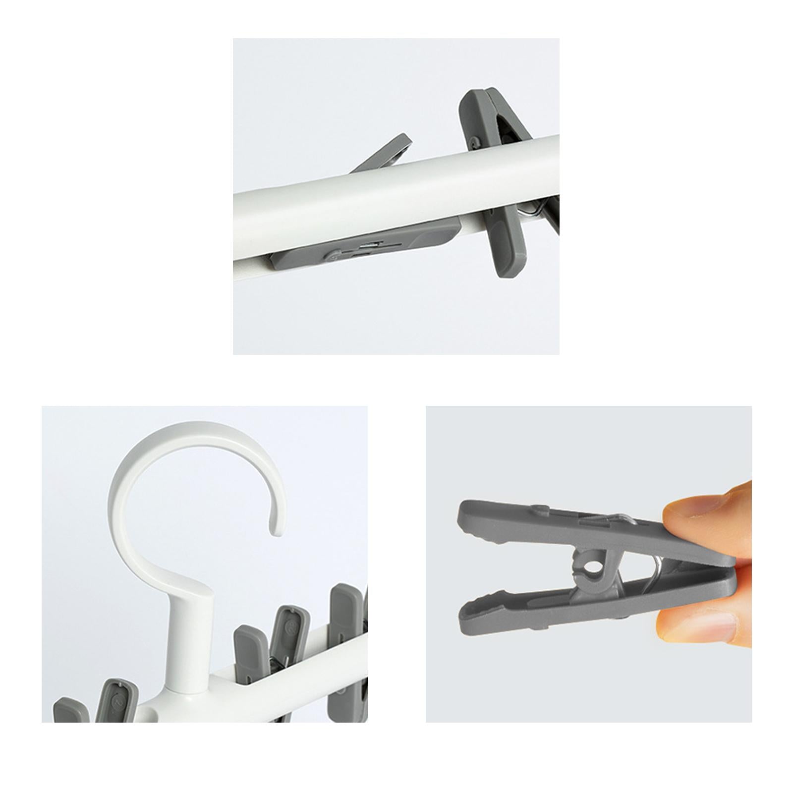 Rotatable Clothes Hanger Organizer Anti-Skid for Scarf Closet Wardrobe White gray