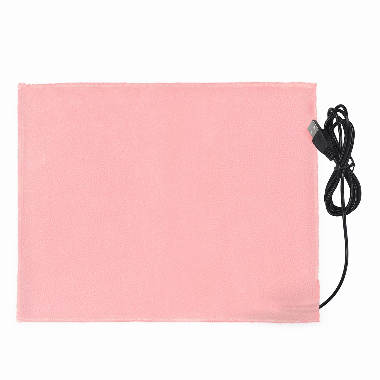 USB Electric Heating Pad Foldable Washable Adjustable for Shoulders pink