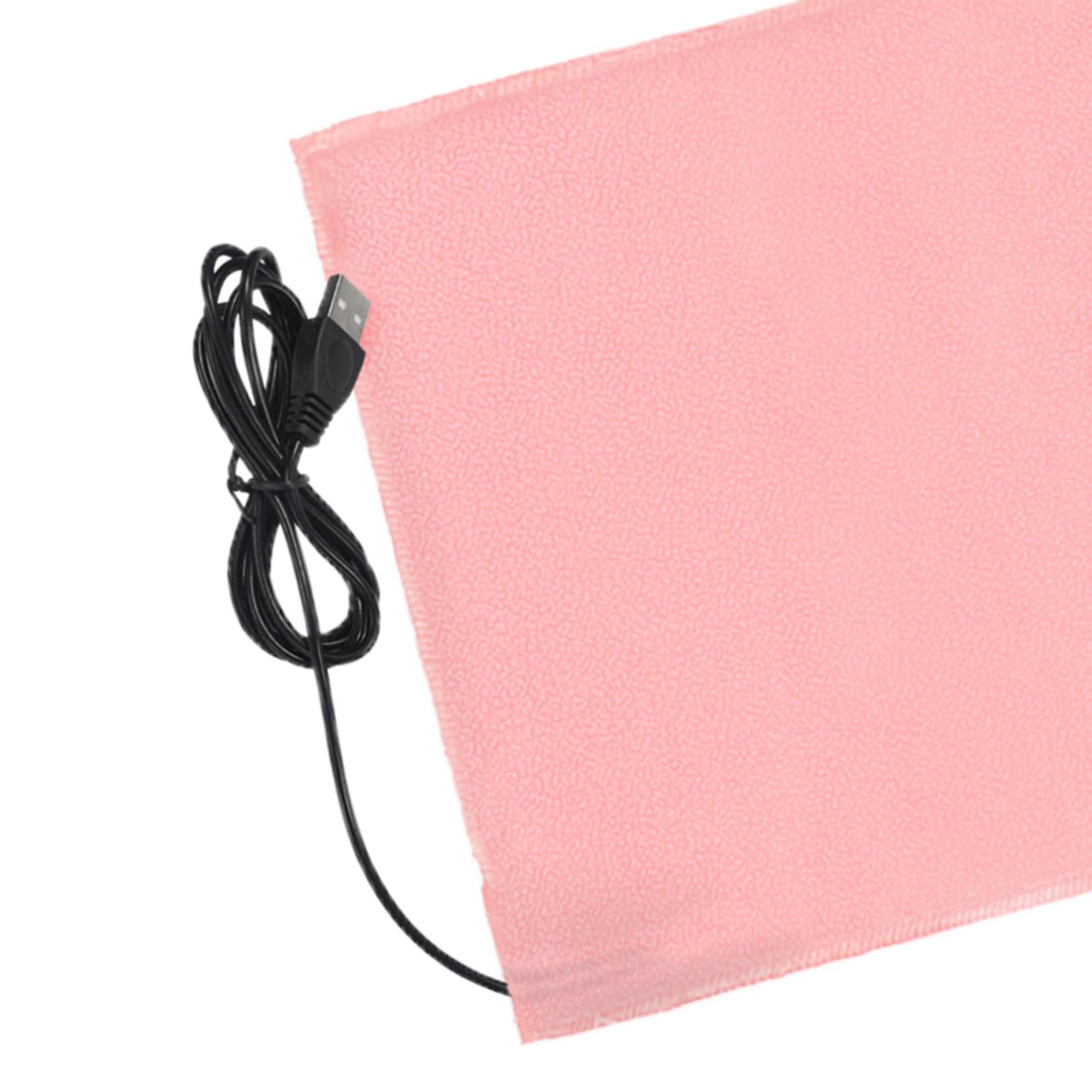 USB Electric Heating Pad Foldable Washable Adjustable for Shoulders pink