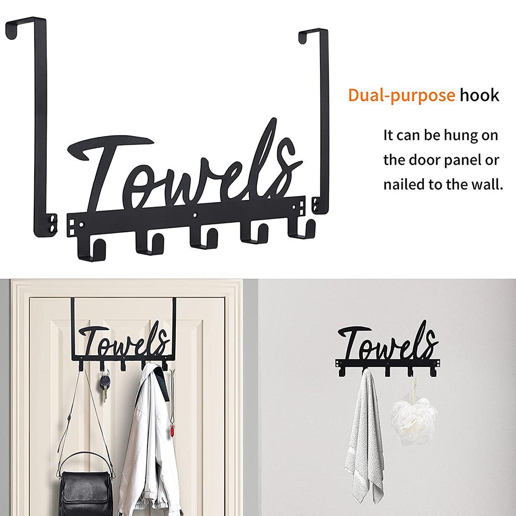 Door Hook Shower Towel Hooks Door Hanger Hook for Entryway Black