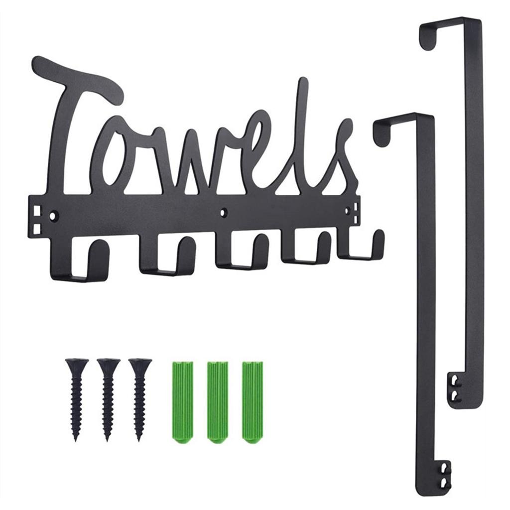 Door Hook Shower Towel Hooks Door Hanger Hook for Entryway Black