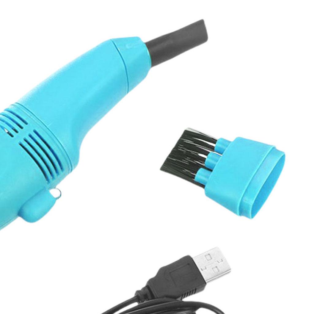 Mini Table Dust Sweeper Dust Collector Brush for Car PC Camera Pet Hairs Sky Blue