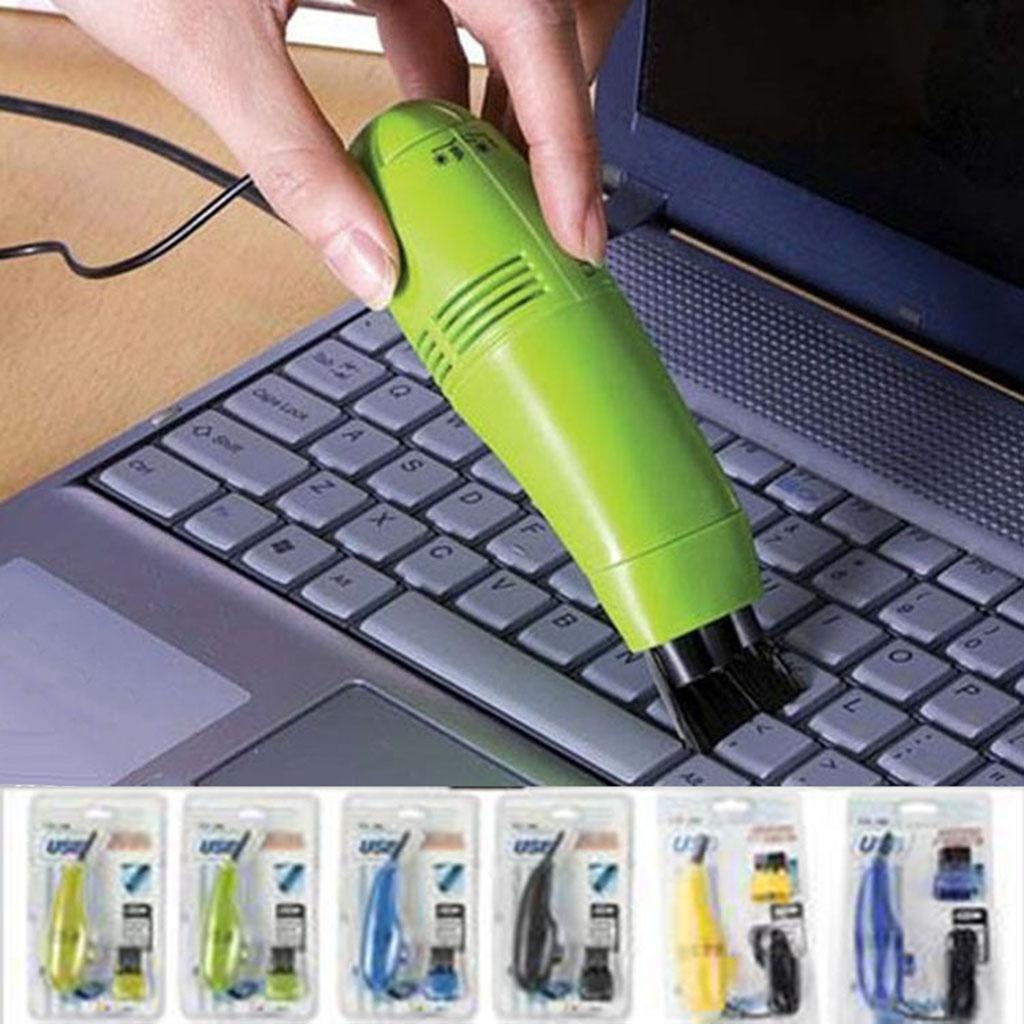 Mini Table Dust Sweeper Dust Collector Brush for Car PC Camera Pet Hairs Sky Blue