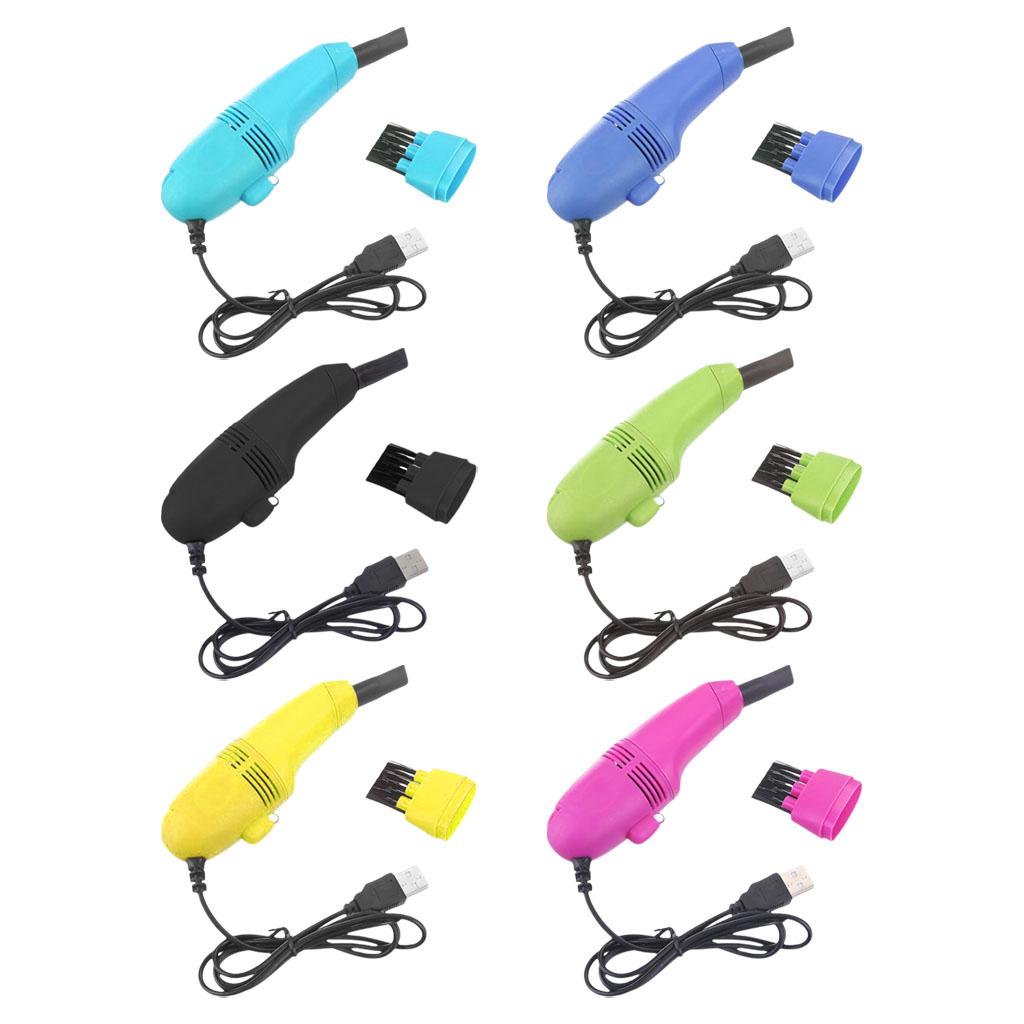 Mini Table Dust Sweeper Dust Collector Brush for Car PC Camera Pet Hairs Sky Blue