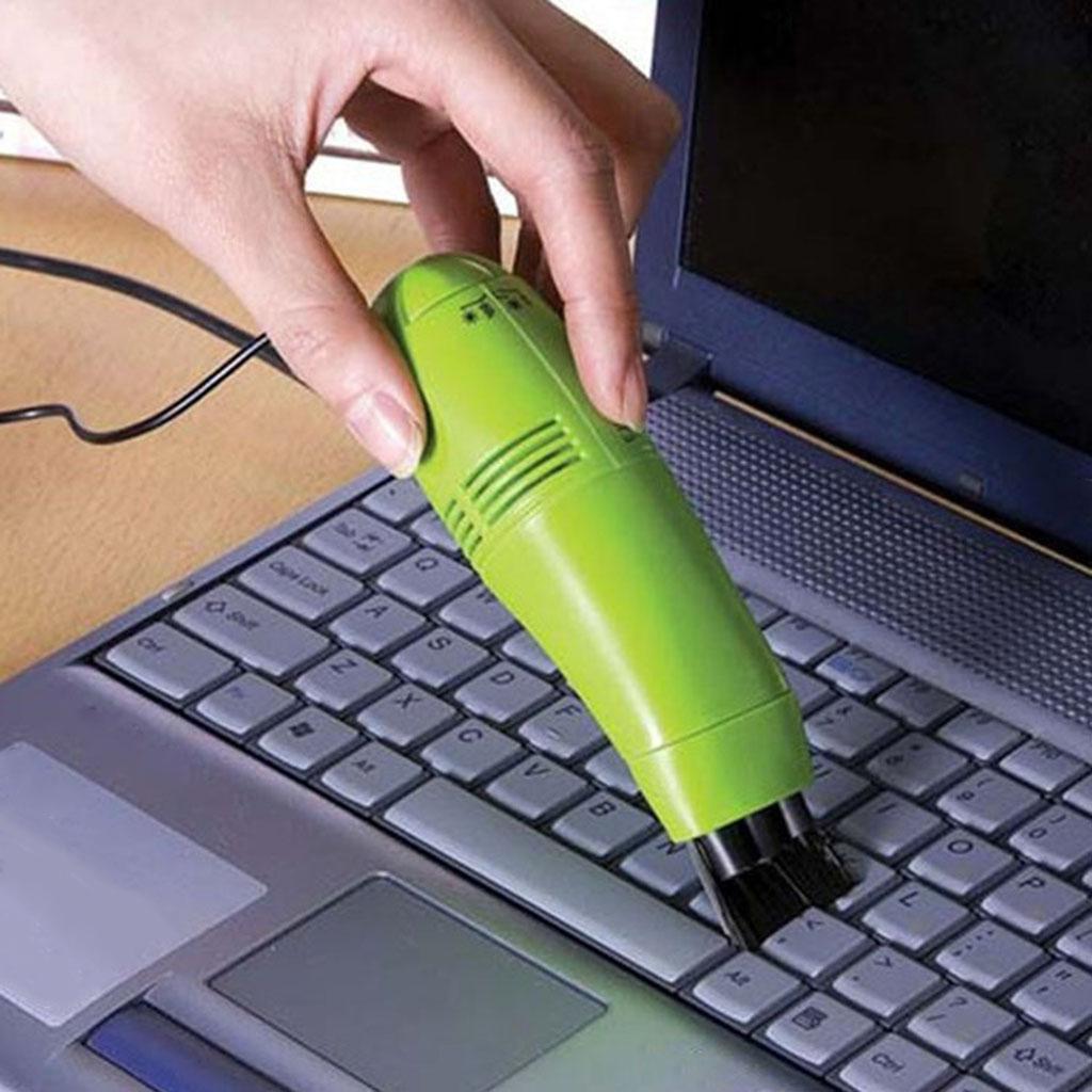Mini Table Dust Sweeper Dust Collector Brush for Car PC Camera Pet Hairs Green