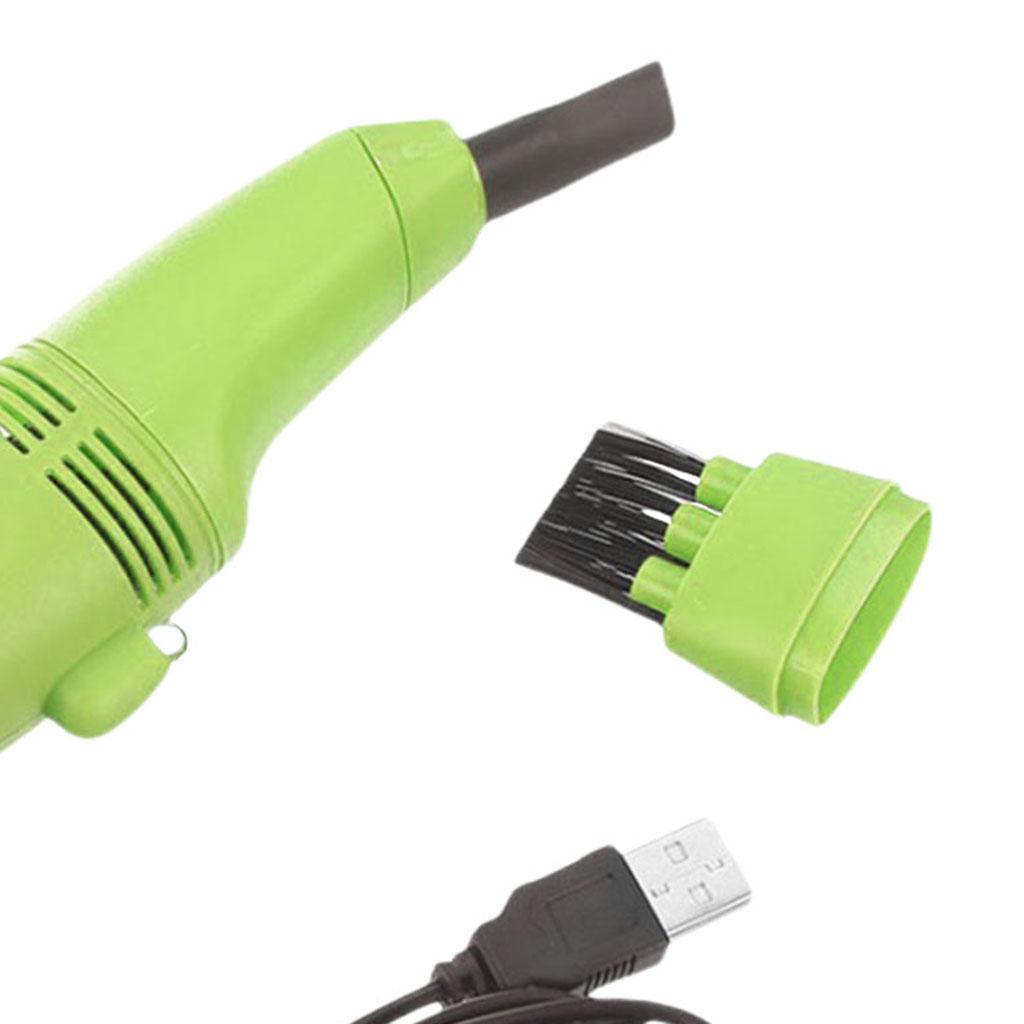 Mini Table Dust Sweeper Dust Collector Brush for Car PC Camera Pet Hairs Green
