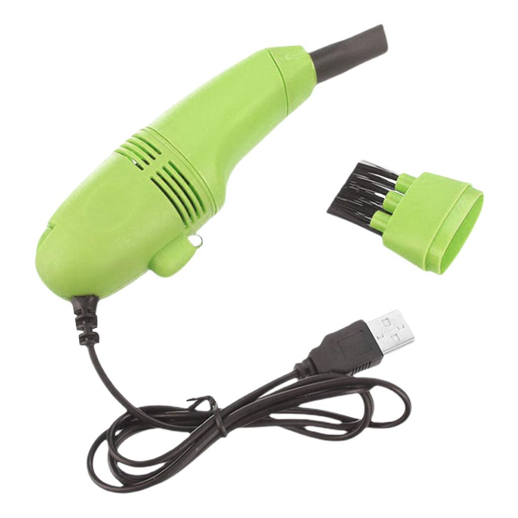 Mini Table Dust Sweeper Dust Collector Brush for Car PC Camera Pet Hairs Green