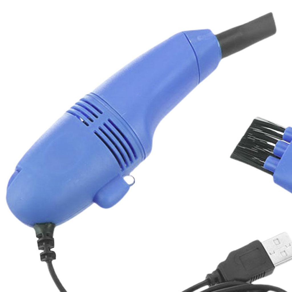 Mini Table Dust Sweeper Dust Collector Brush for Car PC Camera Pet Hairs Blue