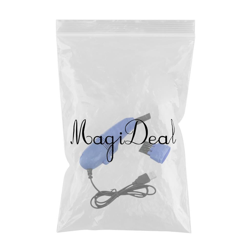 Mini Table Dust Sweeper Dust Collector Brush for Car PC Camera Pet Hairs Blue