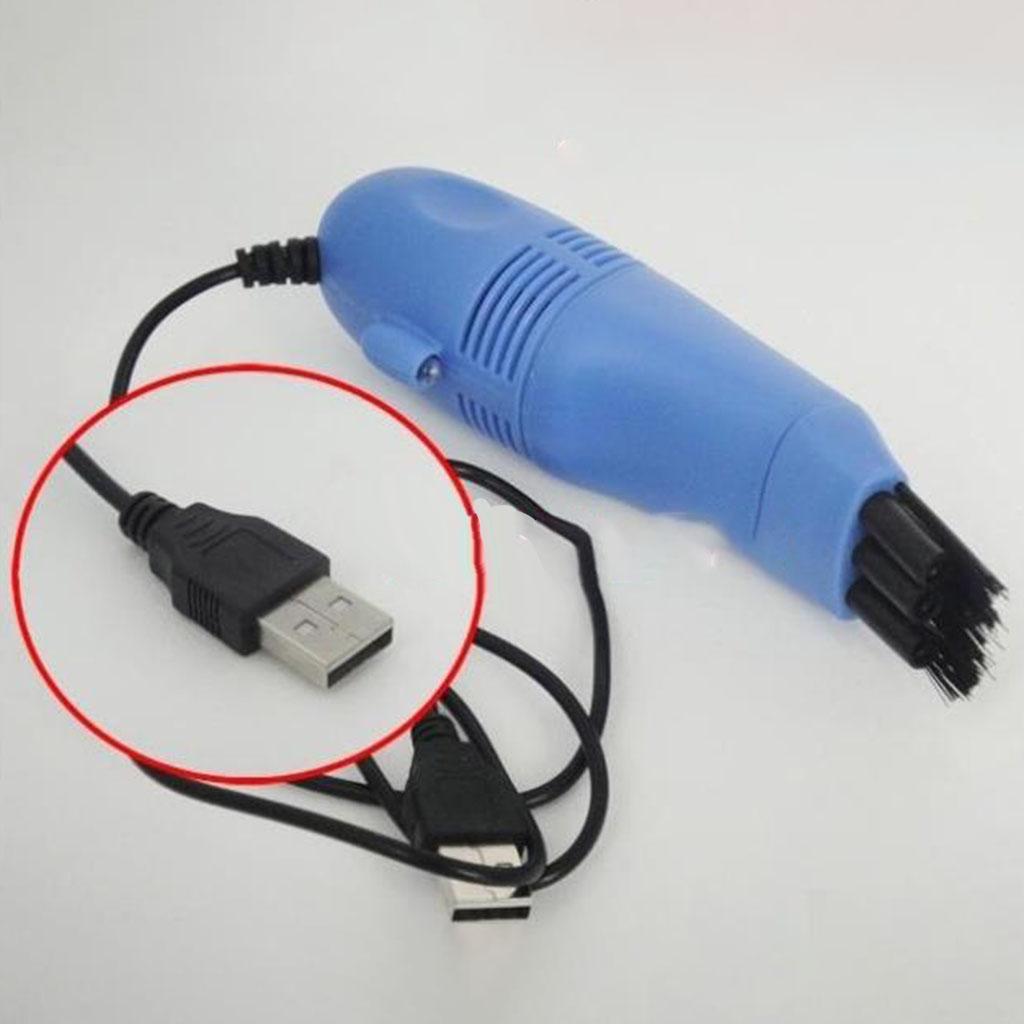 Mini Table Dust Sweeper Dust Collector Brush for Car PC Camera Pet Hairs Blue