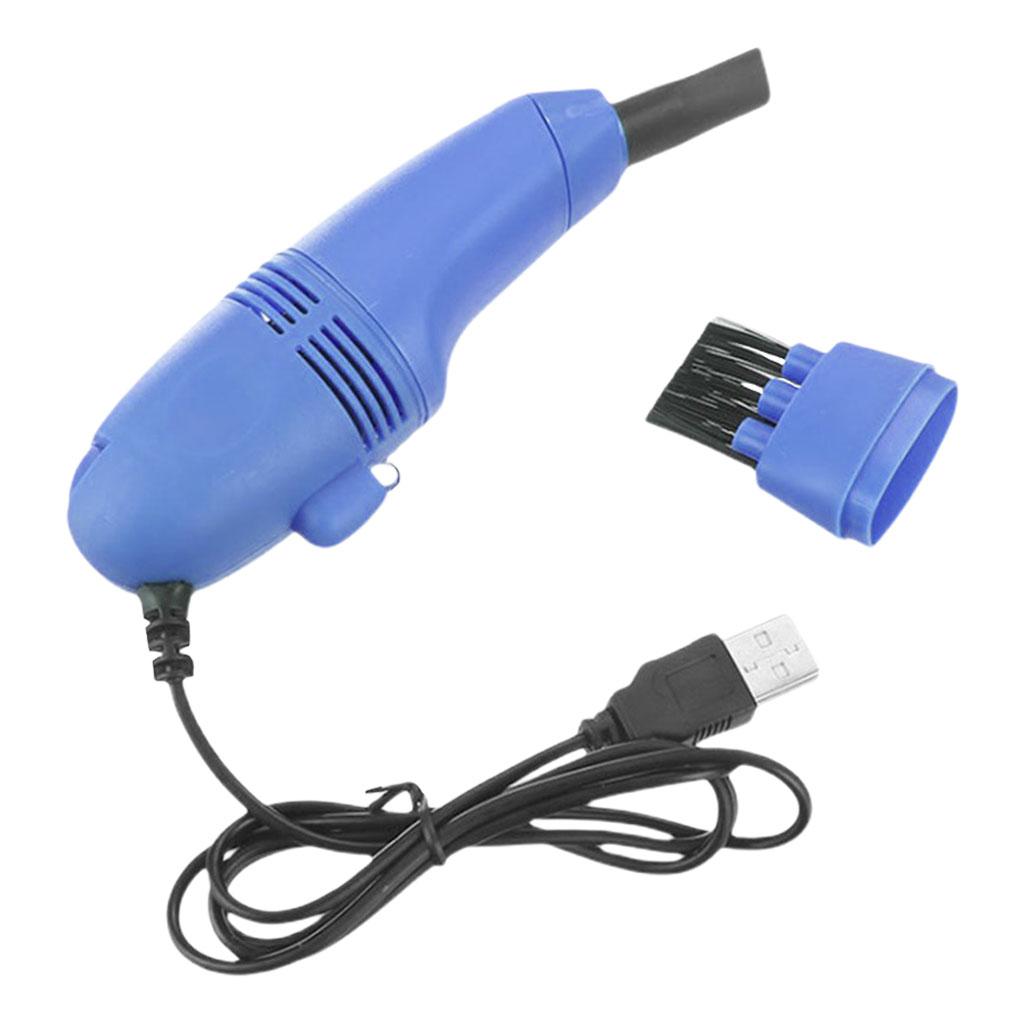 Mini Table Dust Sweeper Dust Collector Brush for Car PC Camera Pet Hairs Blue