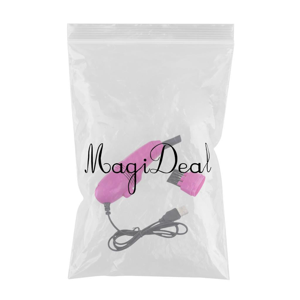 Mini Table Dust Sweeper Dust Collector Brush for Car PC Camera Pet Hairs Rose Red