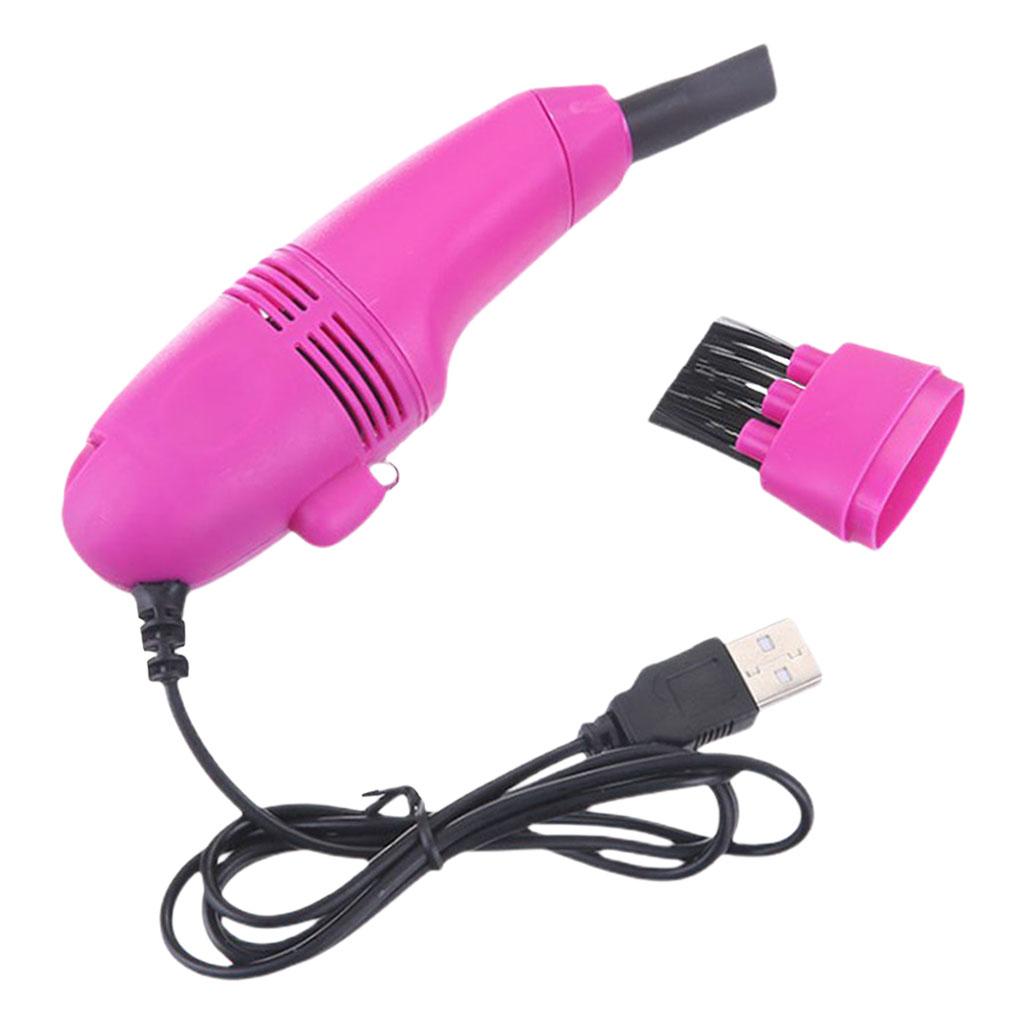 Mini Table Dust Sweeper Dust Collector Brush for Car PC Camera Pet Hairs Rose Red